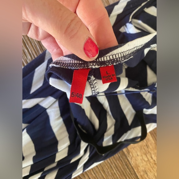 Blue and white cotton pink dress maxi dress size large also fits media - Picture 4 of 4